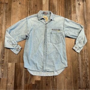 Vintage Wolfgang Puck Button-up Jean Denim Shirt by Basics